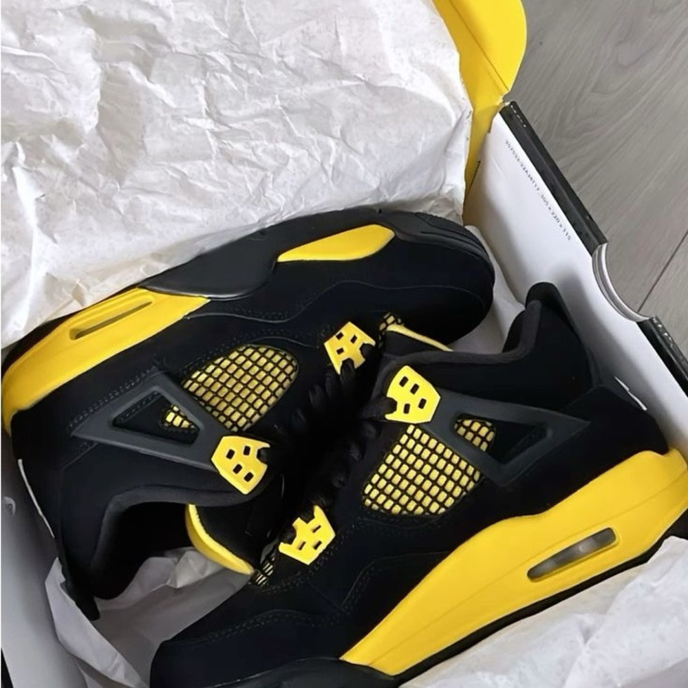 Jordan Black and Yellow Sneakers